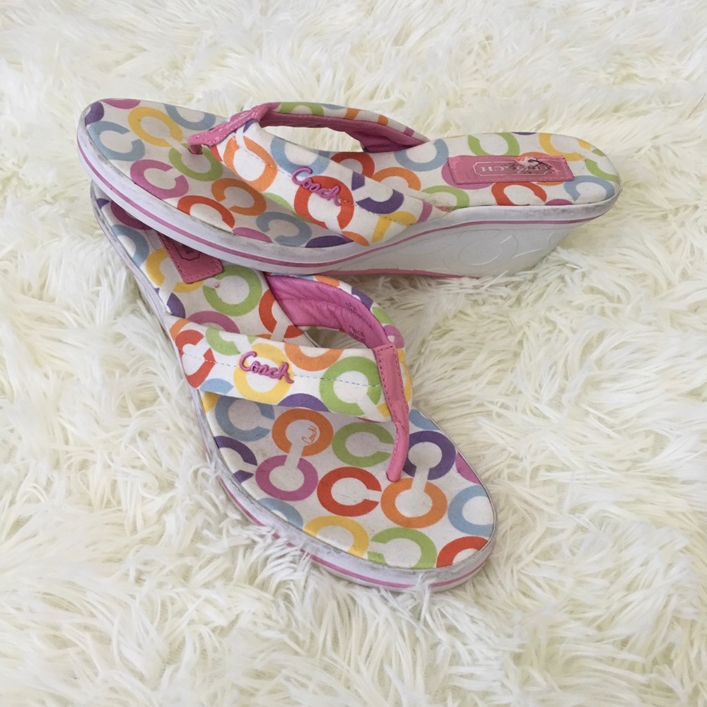 Coach Wedge Thong Sandal Size 9.5